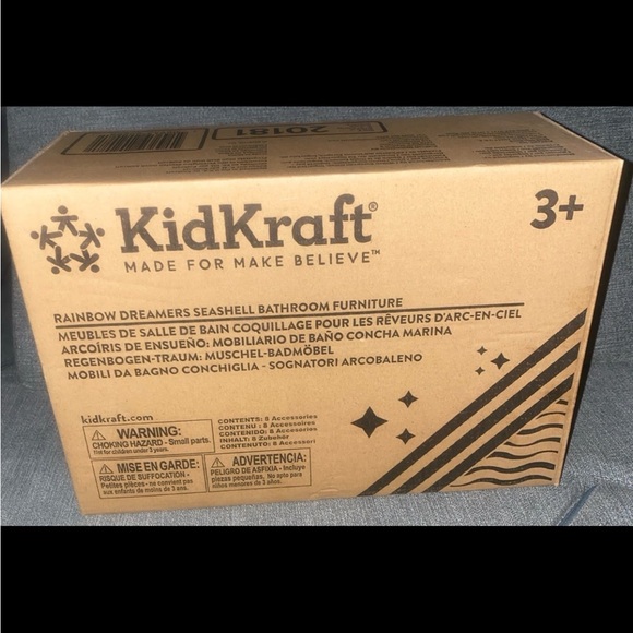 KidKraft Rainbow Dreamers Seashell Bathroom Dollhouse Furniture, 8 Pieces - Picture 8 of 11